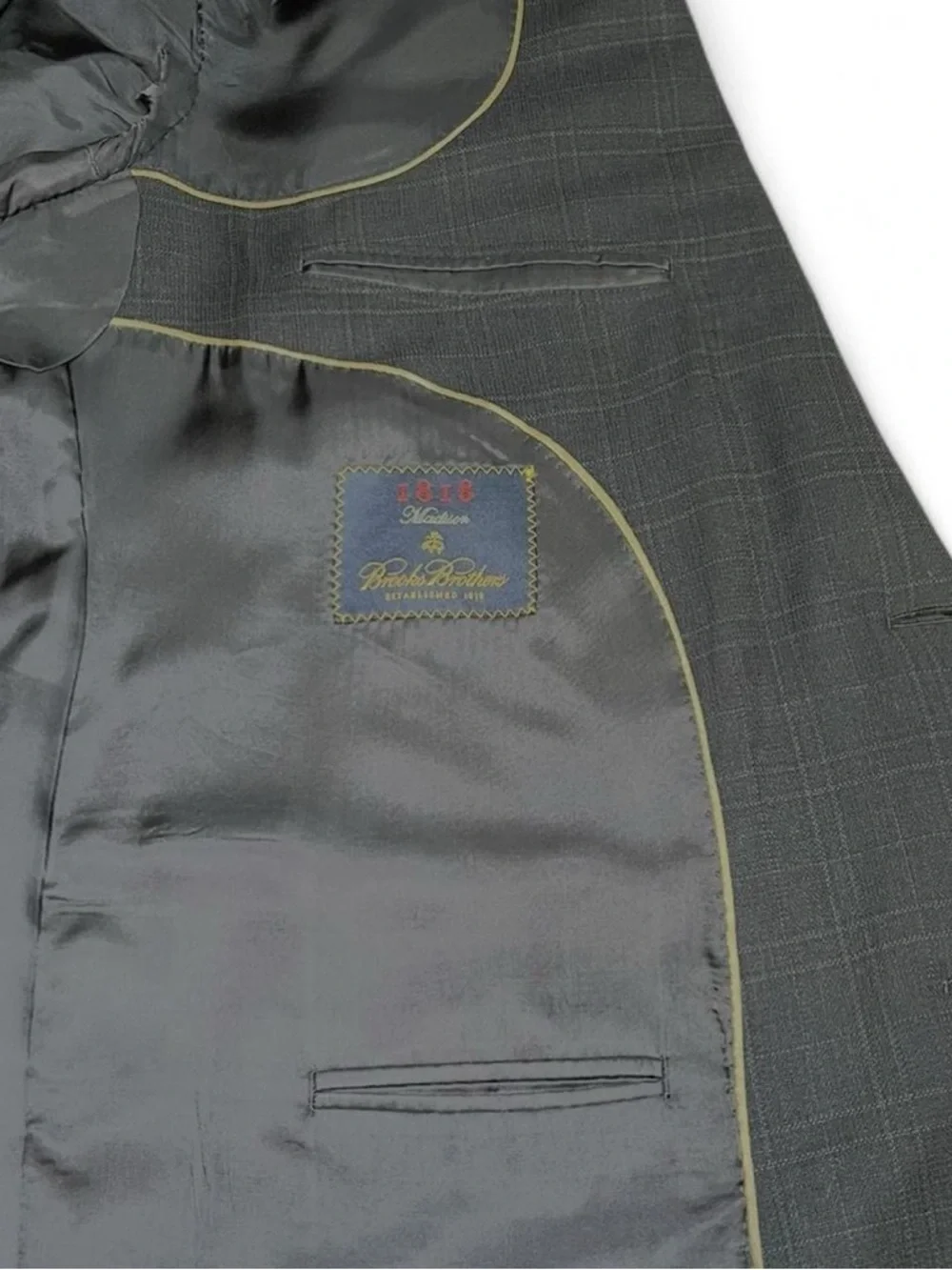 Brooks Brothers Navy Windowpane Wool Sport Coat